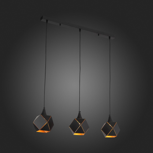 SL258.403.03 Люстра подвесная ST-Luce Черный/Черный, Золото E14 3*40W ENIGMA фото 9