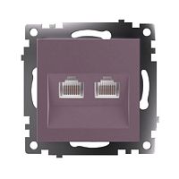Розетка компьютерная 2-местная RJ-45 (механизм) STEKKER GLS00-7109-04, серия Катрин, шоколад