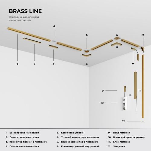 Brass Line Трековый светильник 10W 3000K латунь 85525/01 фото 5