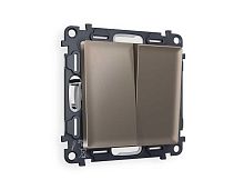 Комплект механизма 2-кл выключателя AMBRELLA VOLT ALFA Темная бронза матовый QUANT (AP6330, VM115) MA633010