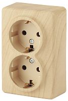 Розетка ЭРА Эксперт 2х2P E Schuko со шторками 16A 250V 11-2206-11 Б0020696