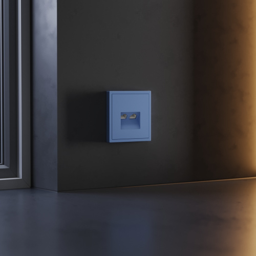 Накладка для розетки компьютерной двойной RJ45+RJ45 кат.6, S70 (деним) Voltum VLS001415 фото 5