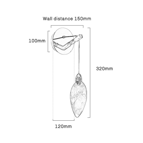 Настенный светильник MT9176-1W titanium gold фото 4