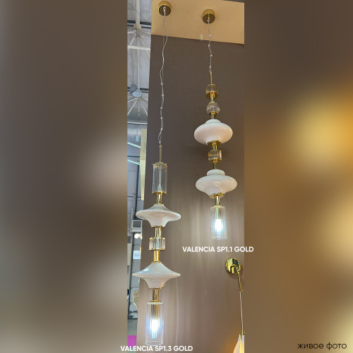Светильник подвесной Crystal Lux VALENCIA SP1.3 GOLD фото 3