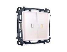 Комплект механизма 2-кл проходного выключателя AMBRELLA VOLT с подсветкой 3200K ALFA Жемчуг QUANT (AP2040, VM120, G22Y) MA204030