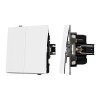 Механизм выключателя двухклавишный непроходной SWT-TENDO-MK02-PL-WH (230V, 10A) Arlight 054058
