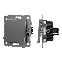 Механизм выключателя одноклавишный непроходной SWT-MK01-PL-GR-V (250V, 10A) Arlight 049869