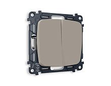 Комплект механизма 2-кл выключателя AMBRELLA VOLT OMEGA Серо-бежевый матовый QUANT (OP3630, VM115) MO363010