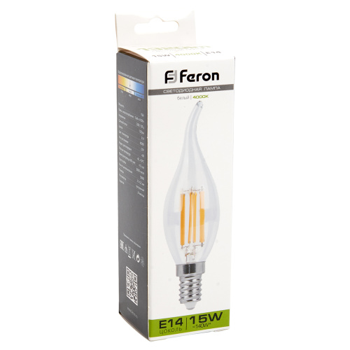 Лампа светодиодная Feron LB-718 Свеча на ветру E14 15W 230V 4000K фото 3