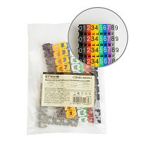 Маркер кабельный наборный "0-9" STEKKER 4 мм2 CBMR-MKN4 (100шт/упак - 10 отрез. по 10 шт.)