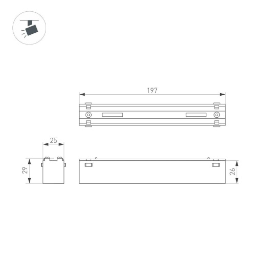 Трековый светодиодный светильник Arlight Mag-Vibe-Laser-L197-12W Day4000 044420 фото 3