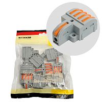 Клемма супер-компактная разветвительная 1 вход, 4 выхода, наборная STEKKER,LD220-104  (DIY упак 10 шт)
