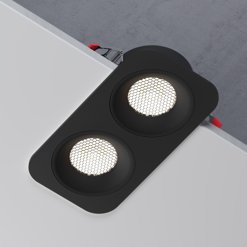 Светильник встраиваемый светодиодный с антибликовой решеткой Tetro 20W 4000K черный IP44 15277/LED фото 3