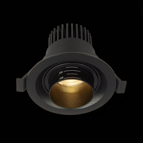 ST701.438.07 Св-к встр. Zoom Черный LED 1*7W 3000K 560Lm Ra 15°-60° IP20 D90xH65 170-240V Встраиваемые светильники фото 7