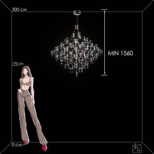 10259/1200 Silver Asfour Подвесной светильник LOFT IT Mira фото 4