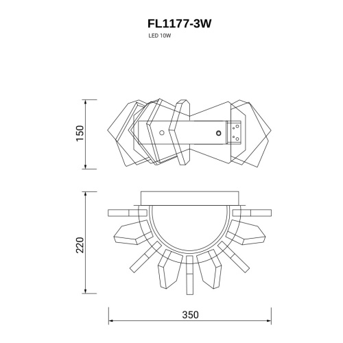 Бра Celeste Chrome FL1177-3W фото 2 Бра Celeste Chrome FL1177-3W фото 2