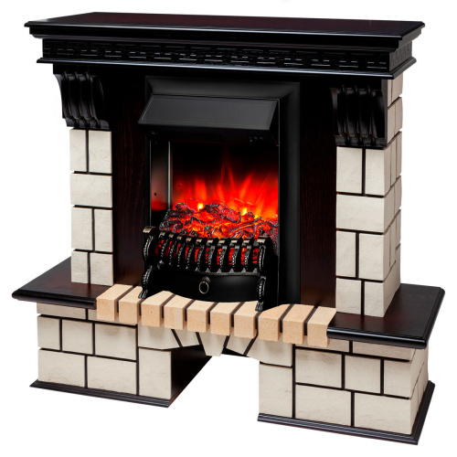 Электрокамин RealFlame Stone STD AO античный дуб с очагом Fobos Lux Black фото 2