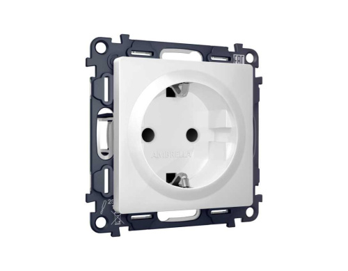 Комплект механизма электрической розетки AMBRELLA VOLT  ALFA Белый матовый с/з с шторками QUANT (AP1270, VM141) MA127010