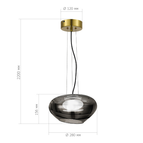 SL6019.303.01 Светильник подвесной ST-Luce Латунь/Дымчатый, Белый LED 1*10W 3000K FORAY фото 2