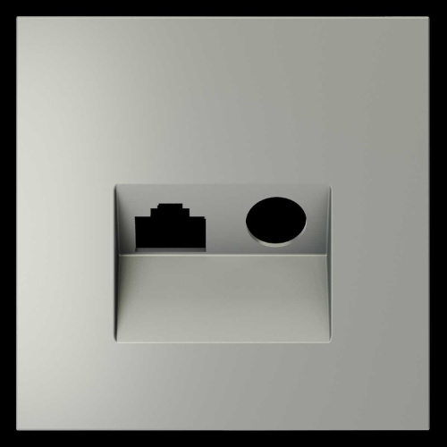 Накладка для розетки TV+RJ45 кат. 6, S70 (сталь) Voltum VLS002705 Накладка для розетки TV+RJ45 кат. 6, S70 (сталь) Voltum VLS002705