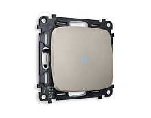 Комплект механизма 1-кл проходного выключателя AMBRELLA VOLT с подсветкой 10000K OMEGA Серо-бежевый матовый QUANT (OP3620, VM105, G29B) MO362040