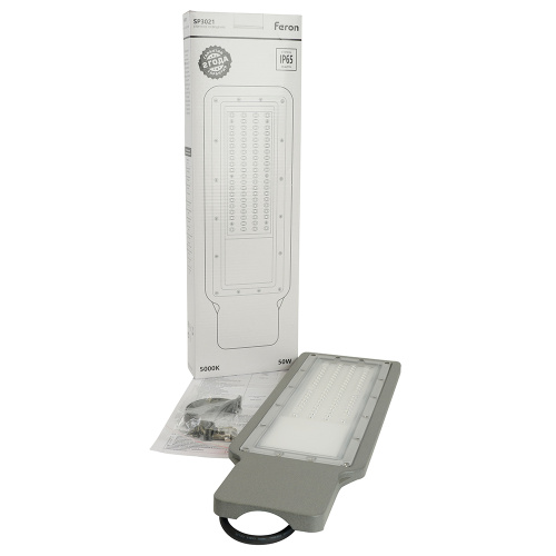 Светодиодный уличный консольный светильник Feron SP3021 50W 5000K 230V, серый фото 11
