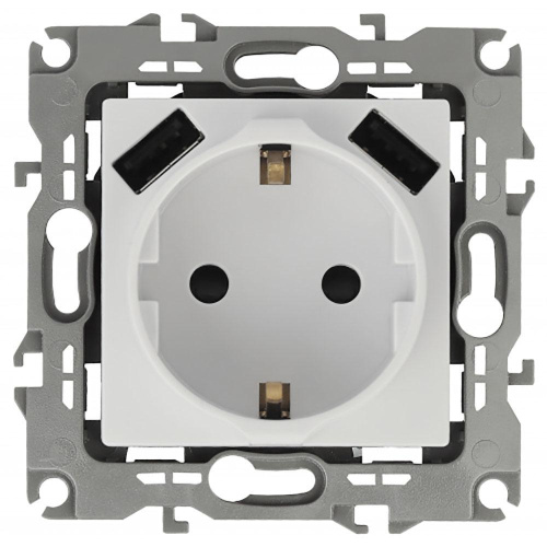 Розетка Эра Elegance 2P+E 16A-250В с защитной шторкой и 2xUSB 5В-3А 14-4109-01 Б0047867 Розетка Эра Elegance 2P+E 16A-250В с защитной шторкой и 2xUSB 5В-3А 14-4109-01 Б0047867