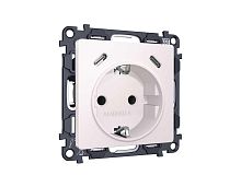 Комплект механизма электрической розетки 2USB С+C 20W (быстрая зарядка) с/з на винтовых зажимах 16A-250V ALFA Жемчуг QUANT (AP2105, VM165) MA210510