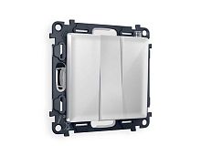 Комплект механизма 3-кл выключателя AMBRELLA VOLT ALFA Серебро глянец QUANT (AP4050, VM133) MA405010