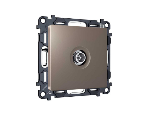 Комплект механизма TV розетки оконечной экранированной 5-1000MHz 3dB Ambrella Volt ALFA Темная бронза матовый QUANT (AP6430, VM199) MA643005