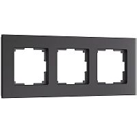 Рамка из стекла на 3 поста Senso черный soft-touch W0033108