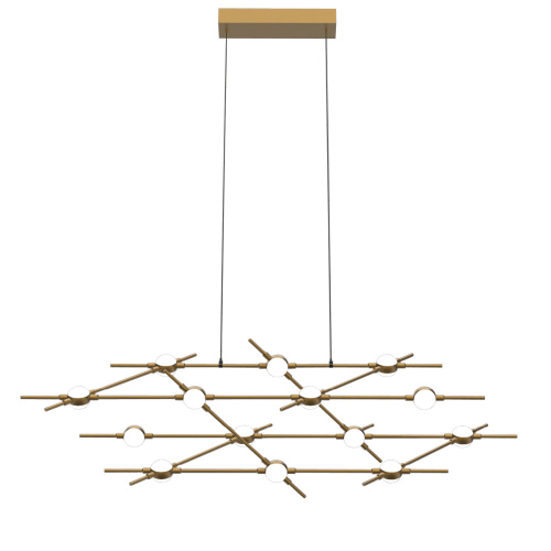 Люстра Molecular 14 black/gold фото 3