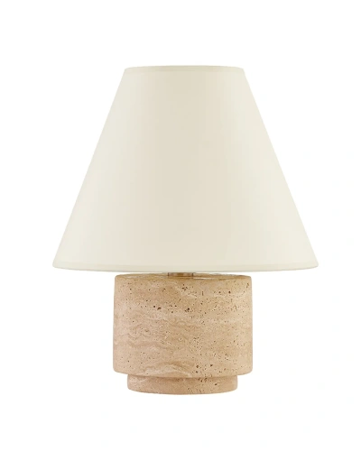 Бежевая настольная лампа "Бронко" из травертина Бежевая настольная лампа "Бронко" из травертина