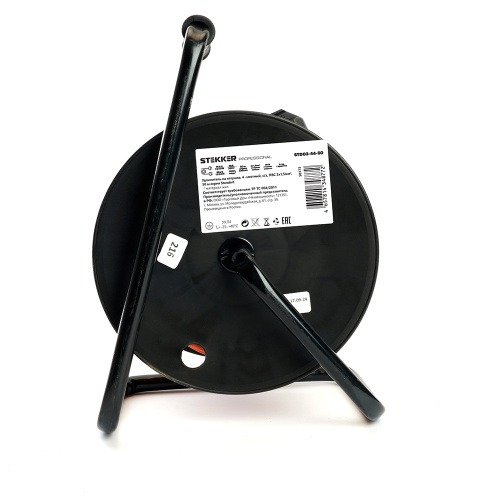 Удлинитель на катушке Stekker STD03-44-50 Standart 4-местный с/з ПВС 3*1,5, оранжевый, 16А, IP44, 50м (80104) фото 6