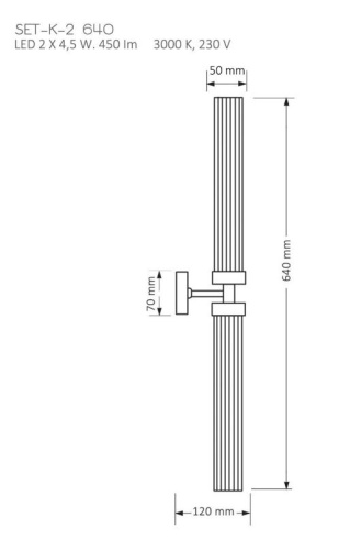 Настенный светильник KUTEK MOOD Seti SET-K-2(T)II 640 фото 2