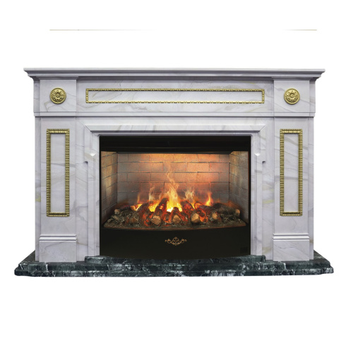 Каминокомплект PRESIDENT/ПРЕЗИДЕНТ Президентский мрамор с очагом Электроочаг FIRESTAR/ФАЕРСТАР 33