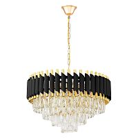 Хрустальная подвесная люстра Lumina Deco Funneli LDP 6003-550 BK+F.GD