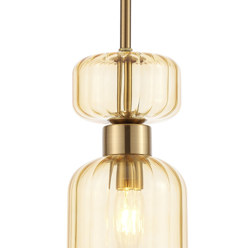 Подвесной светильник Escada 1141/1S E14*60W Antigue copper/Amber фото 4