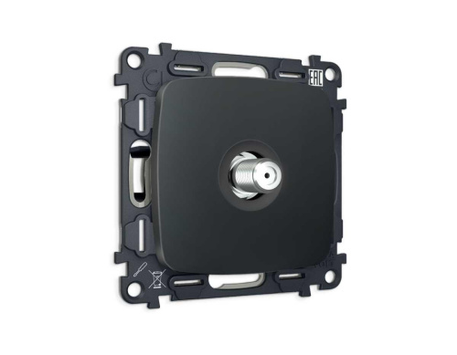 Комплект механизма TV розетки SAT 5-2400MHz 3.5dB Ambrella Volt OMEGA Графит Мягкое касание QUANT (OP9130, VM215) MO913050