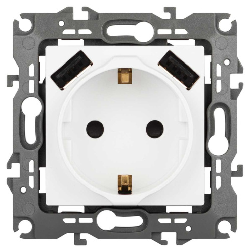 Розетка ЭРА Серия 12 12-4109-01М 2P+E 16A-250В штор. с 2xUSB 5В-3А белый матовый Б0065728 Розетка ЭРА Серия 12 12-4109-01М 2P+E 16A-250В штор. с 2xUSB 5В-3А белый матовый Б0065728
