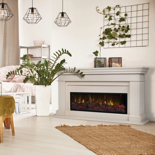 Каминокомплект ONTARIO/ЛЕОНАРДО Белый матовый с очагом Электроочаг BEVERLY-S MULTY/БЕВЕРЛИ МУЛЬТИКОЛОР фото 7