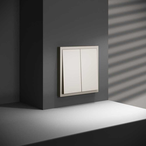 Перекрестный переключатель встраиваемый Voltum S70 двухклавишный 10А, (кашемир) VLS020503 фото 2