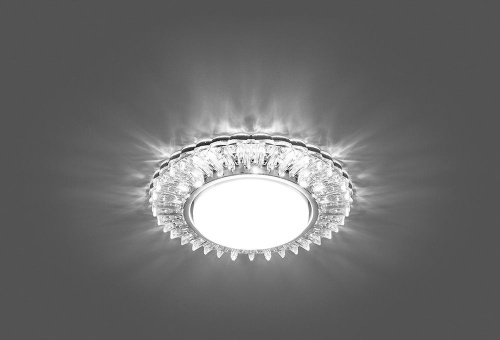 Светильник встраиваемый с белой LED подсветкой Feron CD4025 потолочный GX53 без лампы прозрачный фото 4