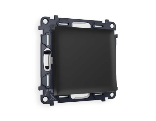 Комплект механизма 1-кл выключателя AMBRELLA VOLT ALFA Черный матовый QUANT (AP8010, VM101) MA801010