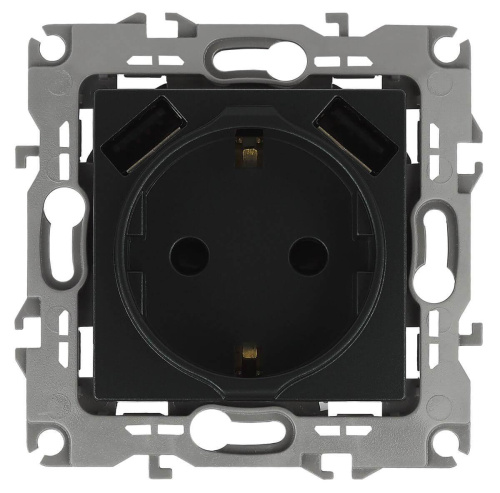 Розетка Эра Elegance 2P E со шторками 16A 250V 2xUSB 14-4109-05 Б0047871 Розетка Эра Elegance 2P E со шторками 16A 250V 2xUSB 14-4109-05 Б0047871