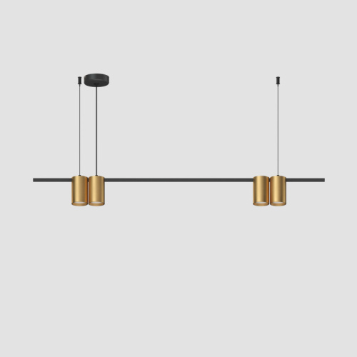 DK4061-BK+SG Подвесной светильник ORBIT, IP20, 4xGU10 LED до 15 Вт, черный + сатинированное золото, алюминий фото 4