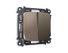 Комплект механизма 2-кл выключателя AMBRELLA VOLT OMEGA Темная бронза матовый QUANT (OP6330, VM115) MO633010