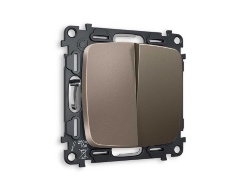 Комплект механизма 2-кл выключателя AMBRELLA VOLT OMEGA Темная бронза матовый QUANT (OP6330, VM115) MO633010