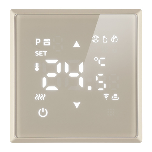 Терморегулятор Wi-Fi (механизм), STEKKER, 250В, 3500Вт, серия Эмили, RSW00-5119-08, кашемир, soft touch
