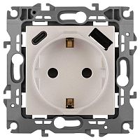 Розетка ЭРА Серия 12 12-4108-15 2P+E 16A-250В со шторками с USB type-A+C 5В-3А перламутр Б0067767